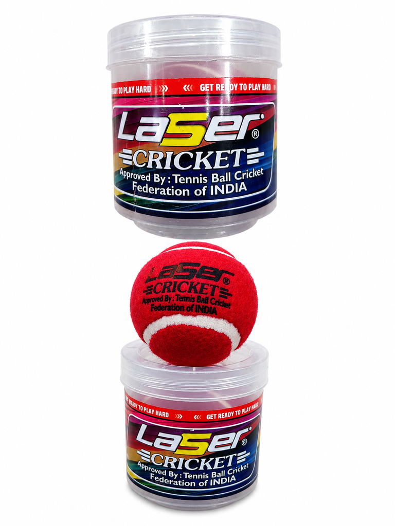 Laser Cricket Tennis Ball (Red)